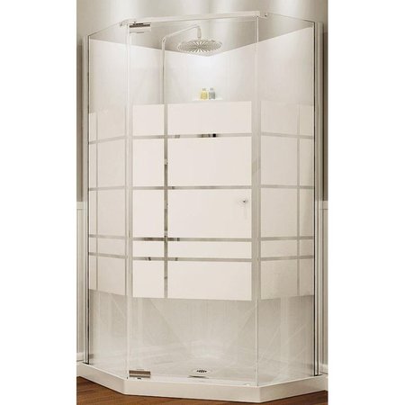 MAAX Shower Kit, 36 in L, 36 in W, 72 in H, Polystyrene, Chrome, 3Wall Panel, NeoAngle 105618-000-129102